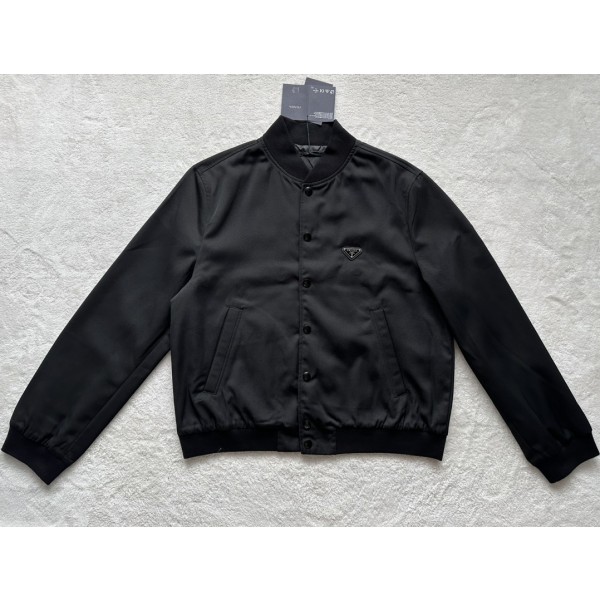 Prada black twill wool jacket