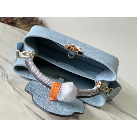 𝐋𝐎𝐔𝐈𝐒𝐕𝐔𝐈𝐓𝐓𝐎𝐍 N80741 Haze Blue with Exotic Snake Skin Gold Button