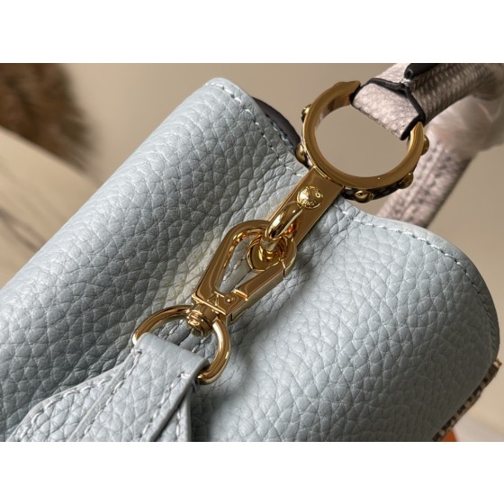 𝐋𝐎𝐔𝐈𝐒𝐕𝐔𝐈𝐓𝐓𝐎𝐍 N80931 Haze Blue with Exotic Snake Skin Gold Button