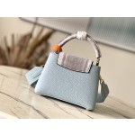 𝐋𝐎𝐔𝐈𝐒𝐕𝐔𝐈𝐓𝐓𝐎𝐍 N80931 Haze Blue with Exotic Snake Skin Gold Button