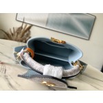 𝐋𝐎𝐔𝐈𝐒𝐕𝐔𝐈𝐓𝐓𝐎𝐍 N80931 Haze Blue with Exotic Snake Skin Gold Button