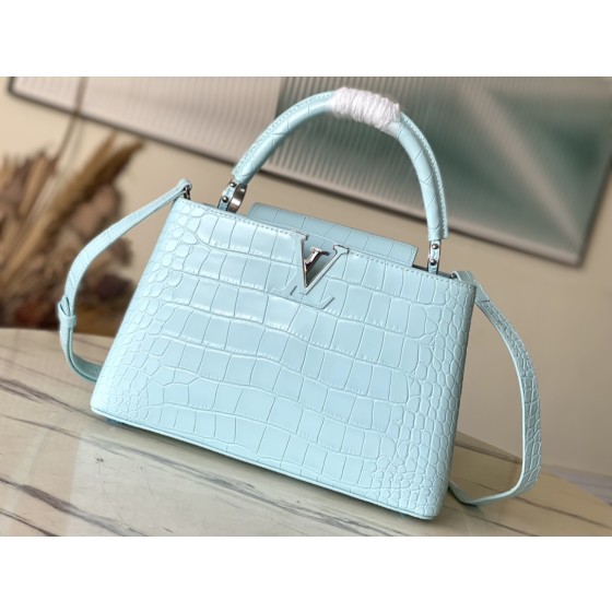 𝐋𝐎𝐔𝐈𝐒𝐕𝐔𝐈𝐓𝐓𝐎𝐍 M48865 blue crocodile pattern silver buckle