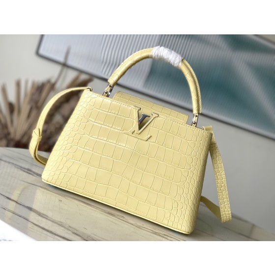 𝐋𝐎𝐔𝐈𝐒𝐕𝐔𝐈𝐓𝐓𝐎𝐍 M48865 yellow crocodile pattern silver buckle