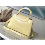 𝐋𝐎𝐔𝐈𝐒𝐕𝐔𝐈𝐓𝐓𝐎𝐍 M48865 yellow crocodile pattern silver buckle