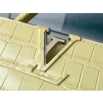 𝐋𝐎𝐔𝐈𝐒𝐕𝐔𝐈𝐓𝐓𝐎𝐍 M48865 yellow crocodile pattern silver buckle