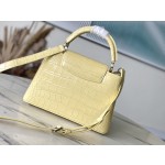 LOUIS VUITTON M48865 Yellow Crocodile Silver Buckle