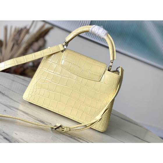 LOUIS VUITTON M48865 Yellow Crocodile Silver Buckle
