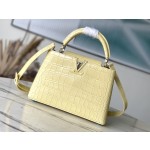 LOUIS VUITTON M48865 Yellow Crocodile Silver Buckle