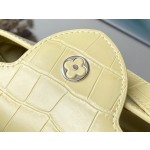 LOUIS VUITTON M48865 Yellow Crocodile Silver Buckle