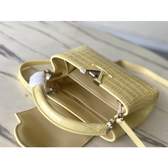 𝐋𝐎𝐔𝐈𝐒𝐕𝐔𝐈𝐓𝐓𝐎𝐍 M48865 yellow crocodile pattern silver buckle