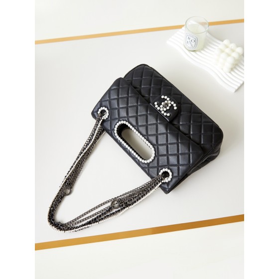 CHANEL model number AS4221 Heavy Industry Pearl and Black Chain