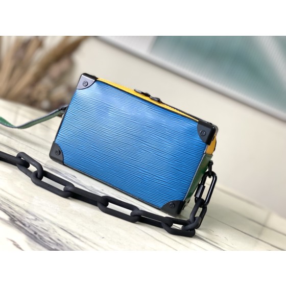𝐋𝐎𝐔𝐈𝐒𝐕𝐔𝐈𝐓𝐓𝐎𝐍 M44840 Blue Green Mini Soft Trunk Handbag