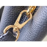 𝐋𝐎𝐔𝐈𝐒𝐕𝐔𝐈𝐓𝐓𝐎𝐍 N83103 Black and Red Ostrich Pattern Mini Capsines Handbag