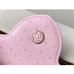 LOUIS VUITTON Milk Shake White Mix Powder Ostrich Pattern Small Capsines Handbag