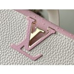 LOUIS VUITTON Milk Shake White Mix Powder Ostrich Pattern Small Capsines Handbag