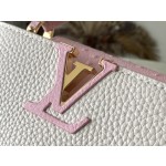 𝐋𝐎𝐔𝐈𝐒𝐕𝐔𝐈𝐓𝐓𝐎𝐍 N83103 Milk Shake White Powder Ostrich Pattern Mini Capsines Handbag