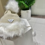 Christmas Prada hanging ball wool hat