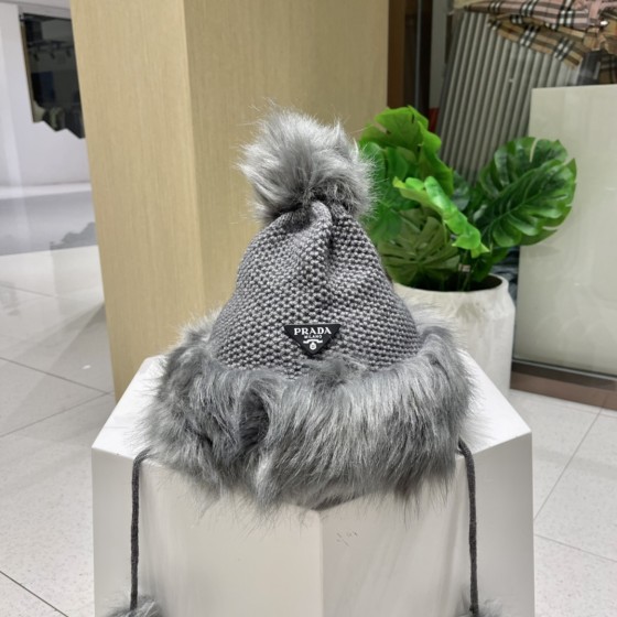 Christmas Prada hanging ball wool hat