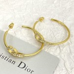 Dior Bend C Double CD Rhinestone Earrings