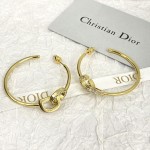 Dior Bend C Double CD Rhinestone Earrings