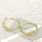 Dior Bend C Double CD Rhinestone Earrings