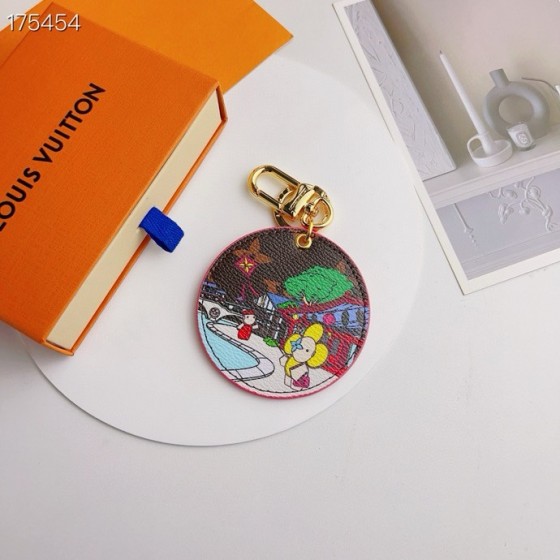 Christmas themed round card keychain