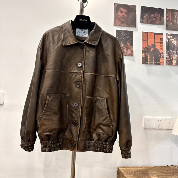 Prada's new leather jacket G47 (consult customer service to confirm the size before placing an order for a customized version)
