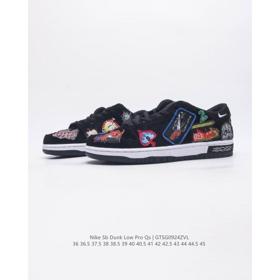 Nike Neckface x Nike SB Dunk Low Black Halloween Skateboarding Shoe