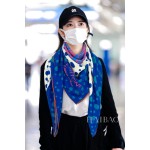 LOUIS VUITTON pumpkin printed cashmere square scarf