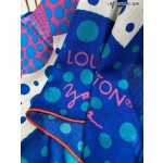 LOUIS VUITTON pumpkin printed cashmere square scarf