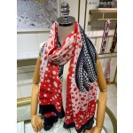 LOUIS VUITTON pumpkin printed cashmere square scarf