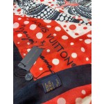 LOUIS VUITTON pumpkin printed cashmere square scarf