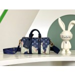 𝐋𝐎𝐔𝐈𝐒𝐕𝐔𝐈𝐓𝐓𝐎𝐍 M46804Keepall XS handbag black silver color pumpkin screen printing