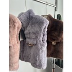 Fendi Rex Rabbit Fur Vest G21 (consult customer service to confirm size before placing an order)