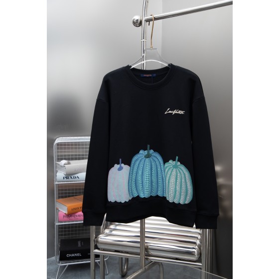 Louis Vuitton 23ss New Round Neck Sweater with Pumpkin Pattern Appearing from Bottom