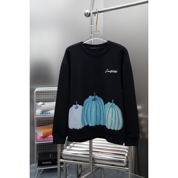 Louis Vuitton 23ss New Round Neck Sweater with Pumpkin Pattern Appearing from Bottom