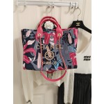 CHANEL 23a Advanced Handicraft Shop Carmine Print Beach Bag
