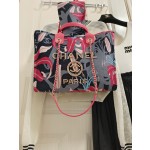 CHANEL 23a Advanced Handicraft Shop Carmine Print Beach Bag