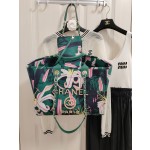 CHANEL print ➕ Wooden pearl logo beach bag model number AS3257