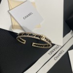 CHANEL Swallow Crystal Diamond Leather String Letter Bracelet