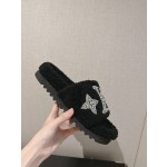Louis Vuitton wool thick sole slippers