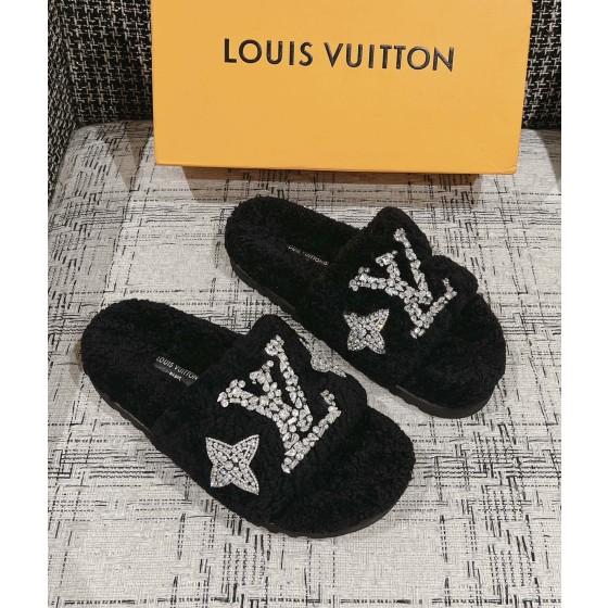 Louis Vuitton wool thick sole slippers