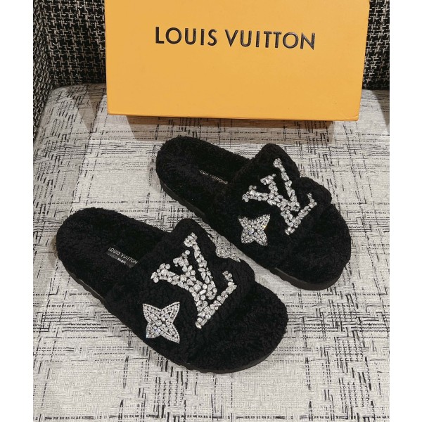 Louis Vuitton wool thick sole slippers