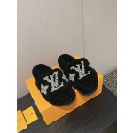 Louis Vuitton wool thick sole slippers