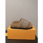Louis Vuitton wool thick sole slippers