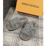 Louis Vuitton wool thick sole slippers