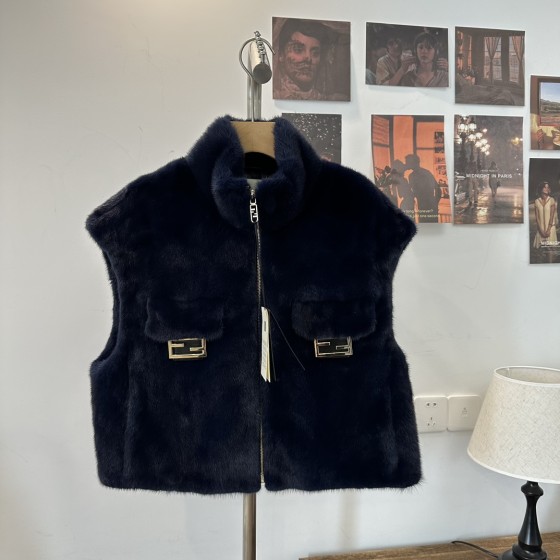 Fendi Goose Down Mink Vest G59 (consult customer service to confirm size before placing an order)