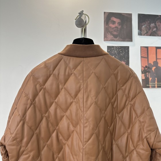 LOEWE genuine leather baseball down jacket G27 (consult customer service to confirm size before placing an order)
