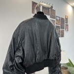 LOEWE genuine leather baseball down jacket G25 (consult customer service to confirm size before placing an order)
