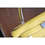 Kelly 28 Inseam Amber Yellow Silver Buckle TOGO Leather
